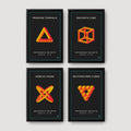 Impossible Objects set of 4 optical illusion prints, digital download