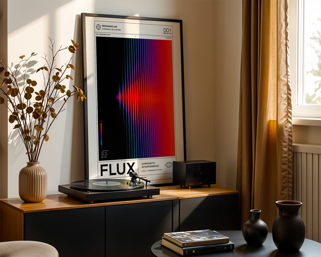 FLUX Print in a black frame, printable digital download