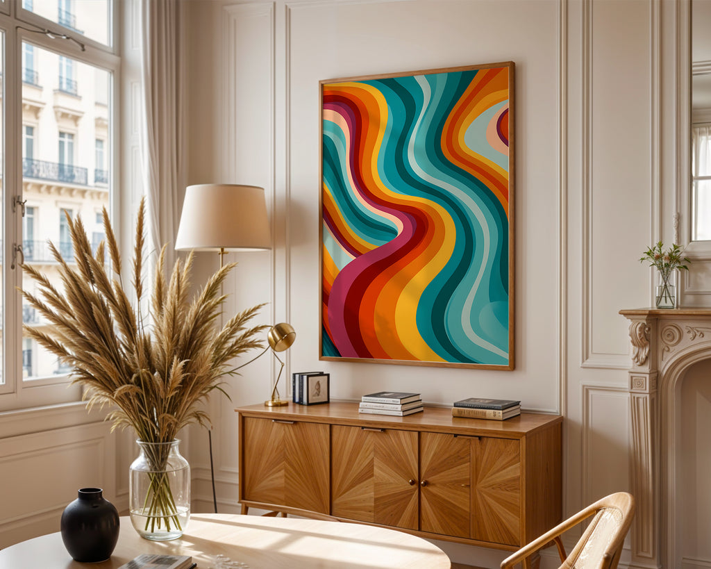 Groovy Retro Swirl Print