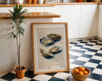 Sumi-e Oyster Print mockup in a furnished room