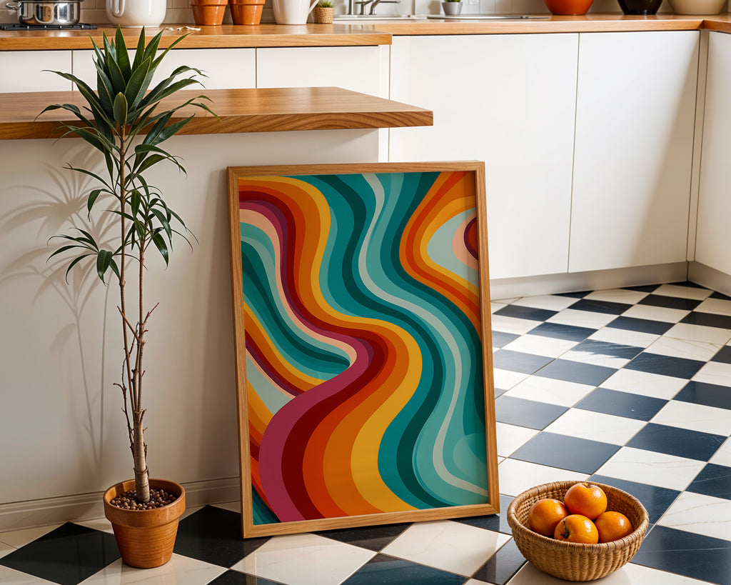 Groovy Retro Swirl Print