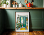 Cozy Greenhouse Print — Digital Download displayed above furniture, printable wall art