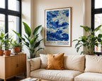 Japanese Wave Print — Digital Download styled on a console, digital download mockup