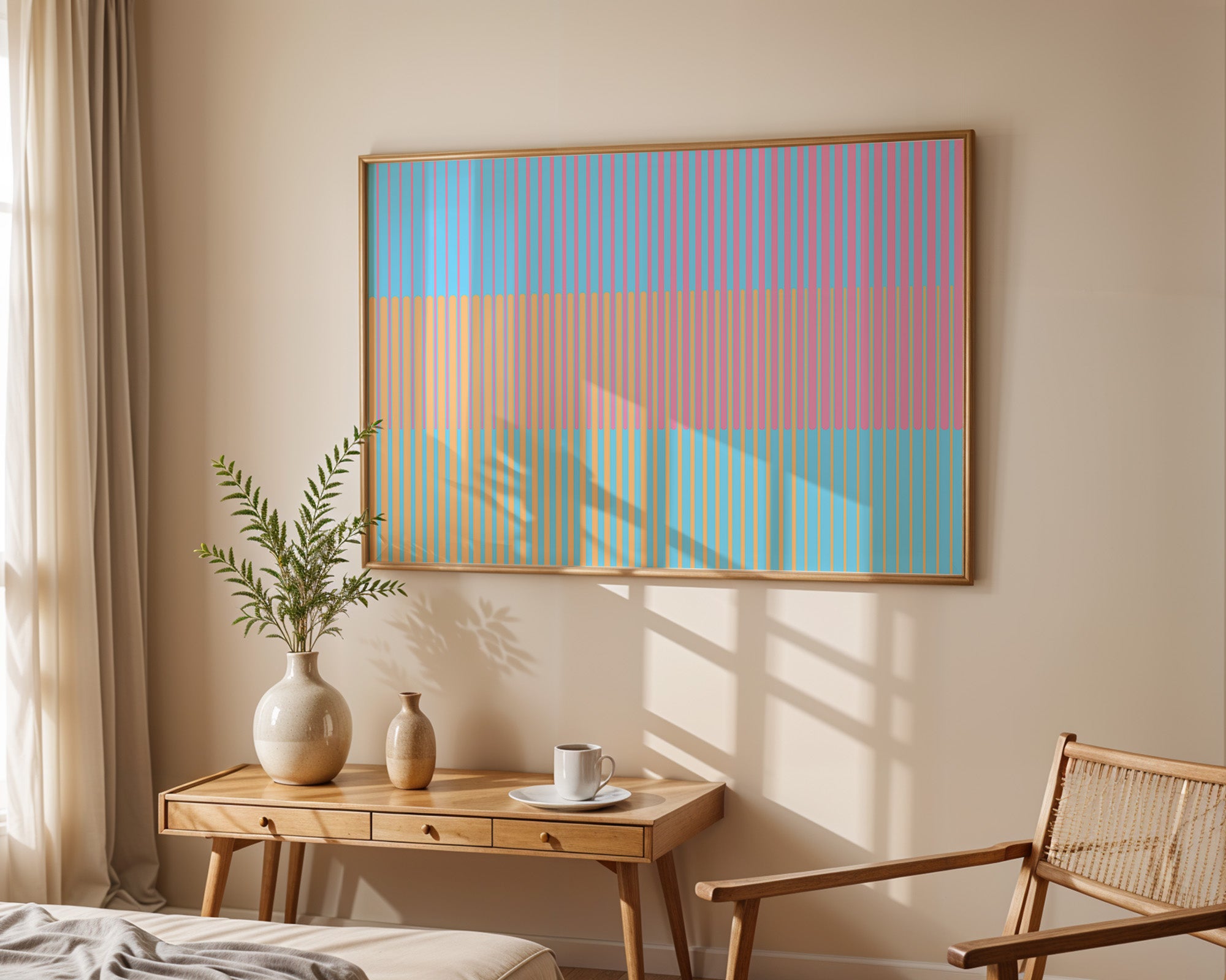 Pastel Stripe Print shown at an angle to display detail