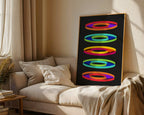 Retro Geometric Rings Print