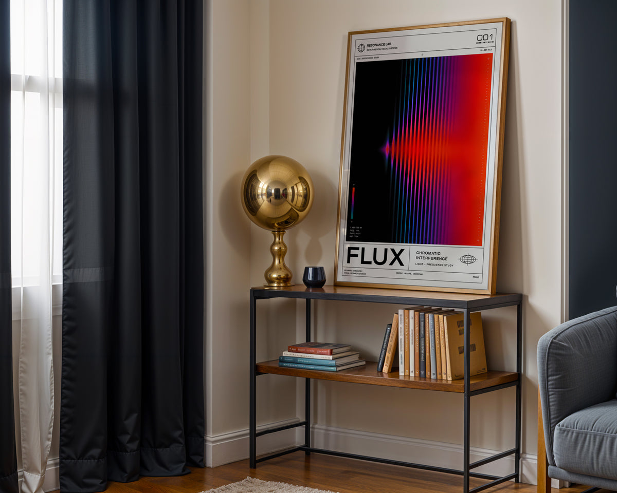 FLUX Print styled on a console, digital download mockup
