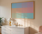 Pastel Stripe Print displayed in a bedroom or nursery setting