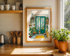 Cozy Greenhouse Print — Digital Download mockup in a furnished room