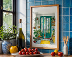 Cozy Greenhouse Print print displayed in a styled room setting