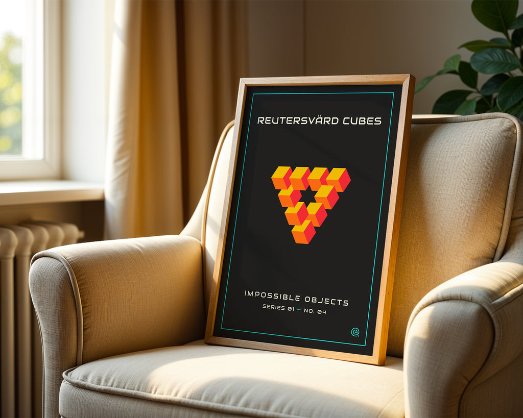 Reutersvärd Cubes Print: Impossible Geometric Wall Art