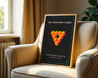 Reutersvärd cubes print displayed on a neutral armchair