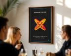 Möbius cross wall art hanging in a modern dining room