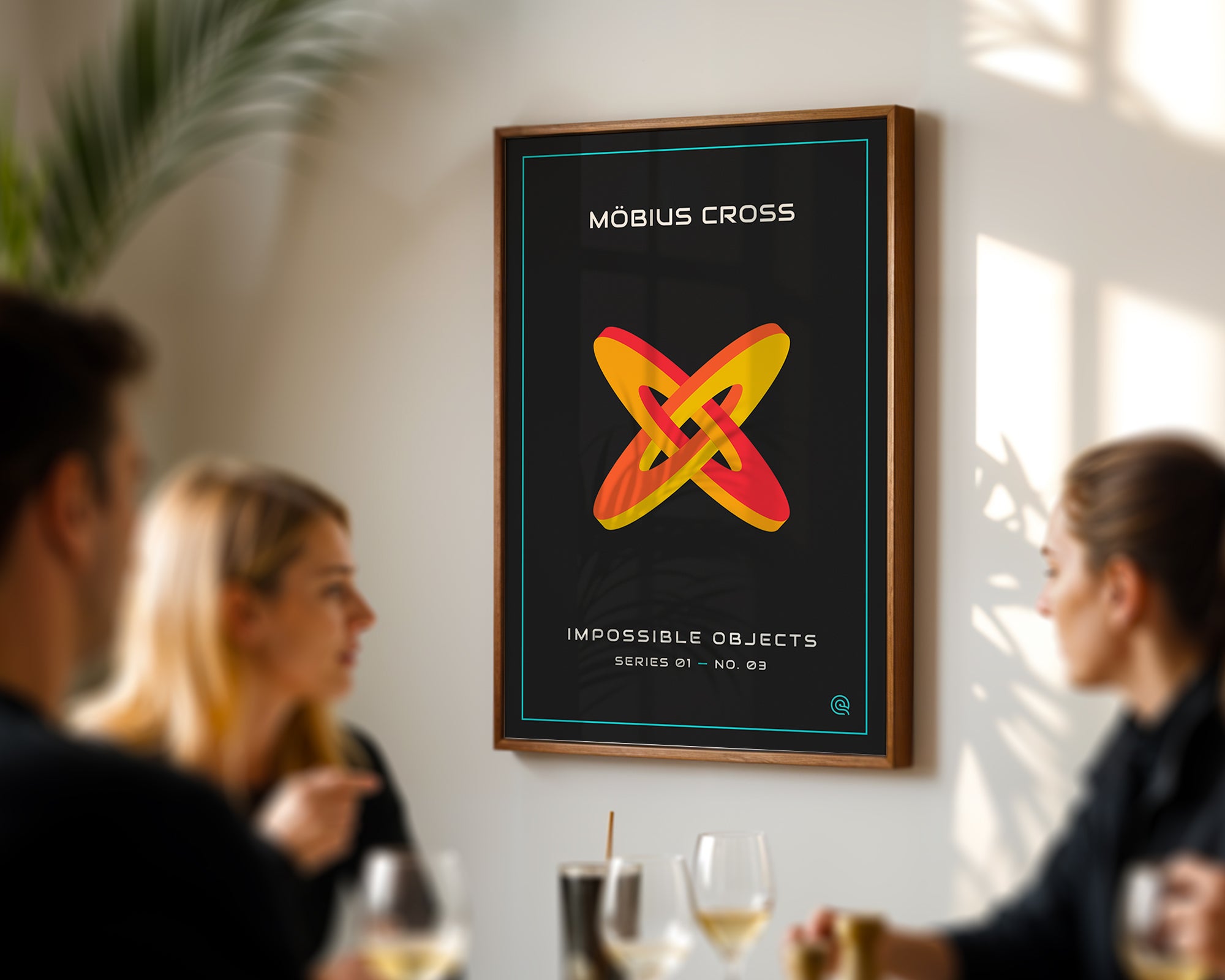 Mobius Cross Print: Impossible Object Geometric Wall Art