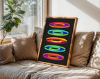 Retro Geometric Rings Print