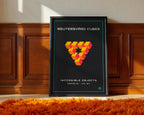 Reutersvärd cubes print displayed against wood paneling