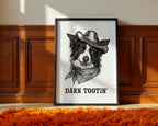 Cowboy Dog Print shown at an angle to display detail