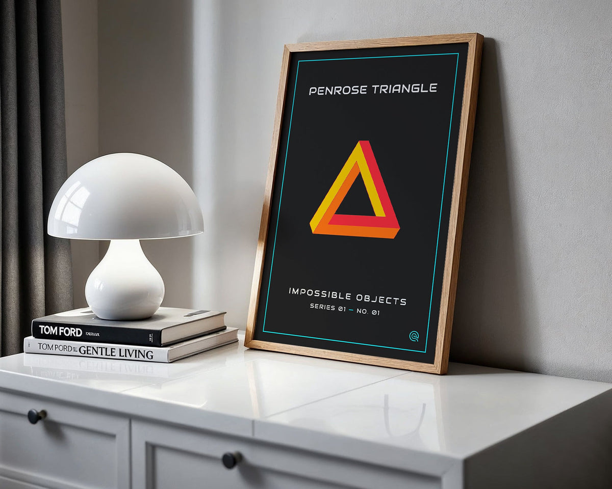 Penrose Triangle Print — Digital Download shown at an angle to display detail