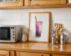 Boba Tea Print shown at an angle to display detail