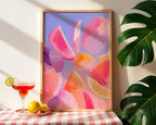 Citrus Abstract Print — Digital Download displayed above furniture, printable wall art