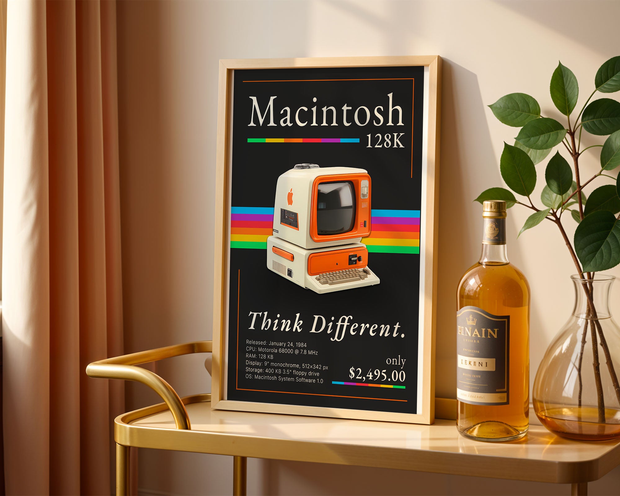 Retro Macintosh 128K Print: Vintage 80s Tech Wall Art
