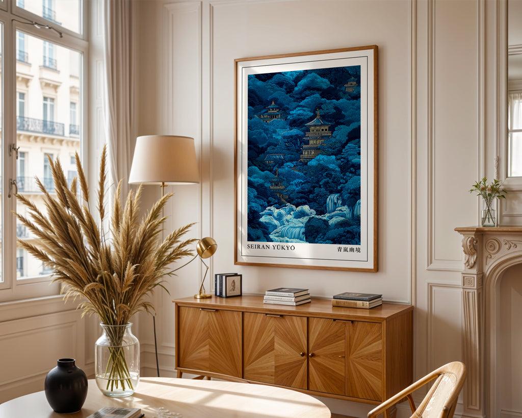 Japanese Temple Print wall art in a home interior