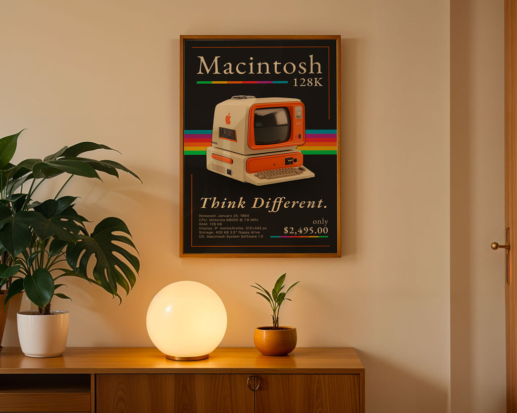 Retro Macintosh 128K Print — Digital Download