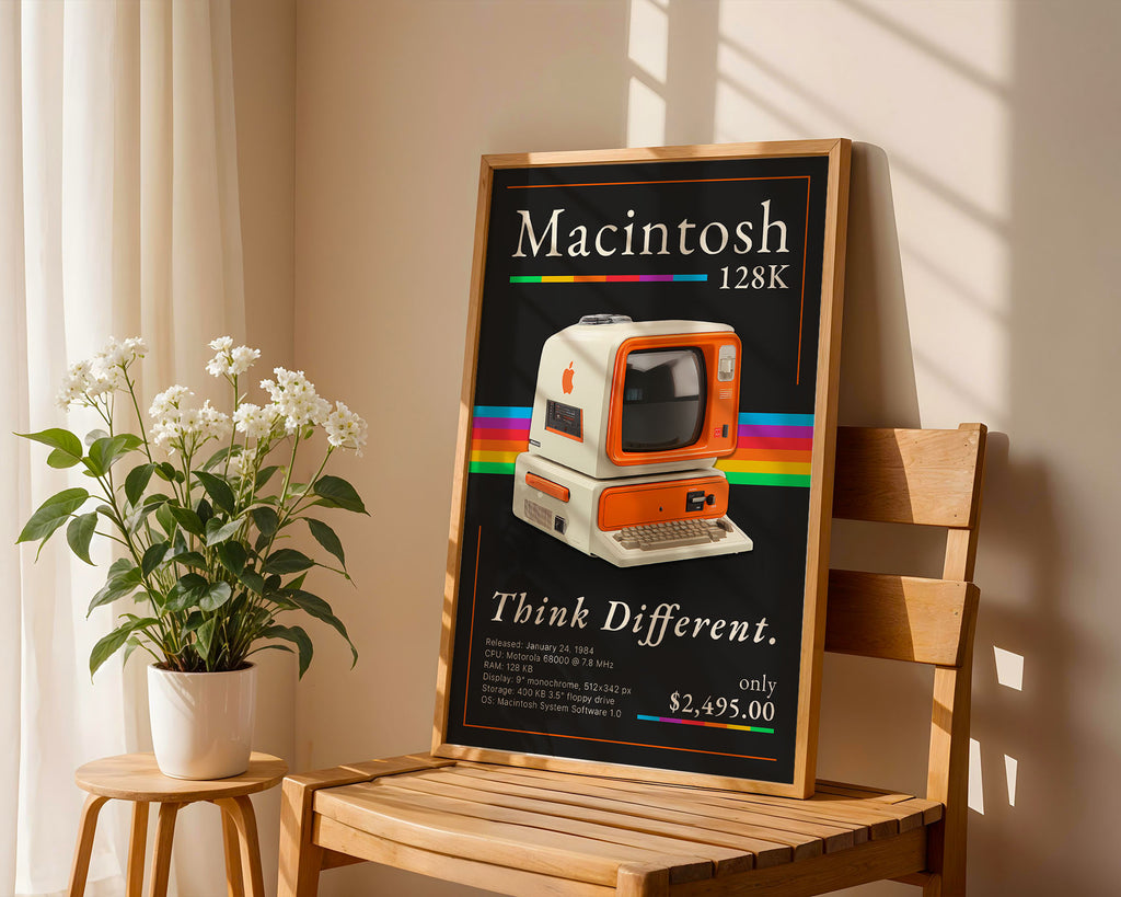 Retro Macintosh 128K Print — Digital Download
