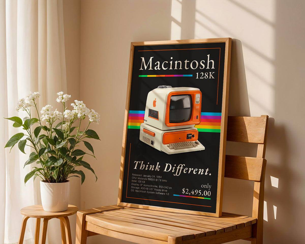 Retro Macintosh 128K Print — Digital Download