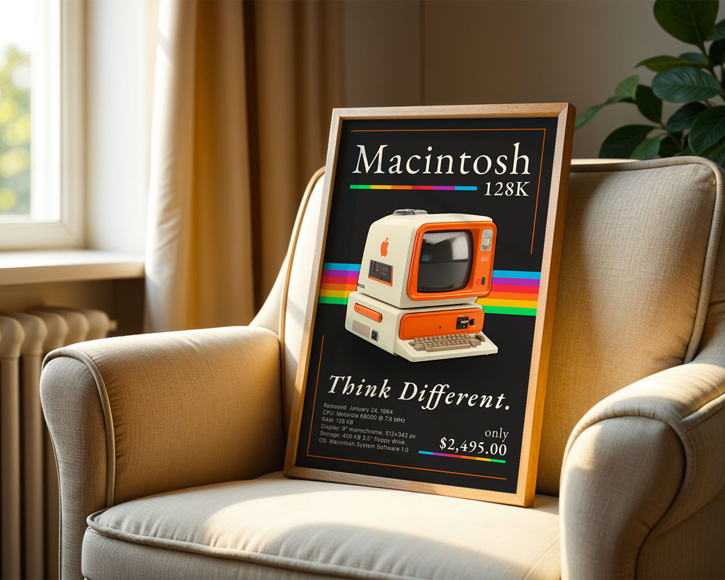 Retro Macintosh 128K Print — Digital Download