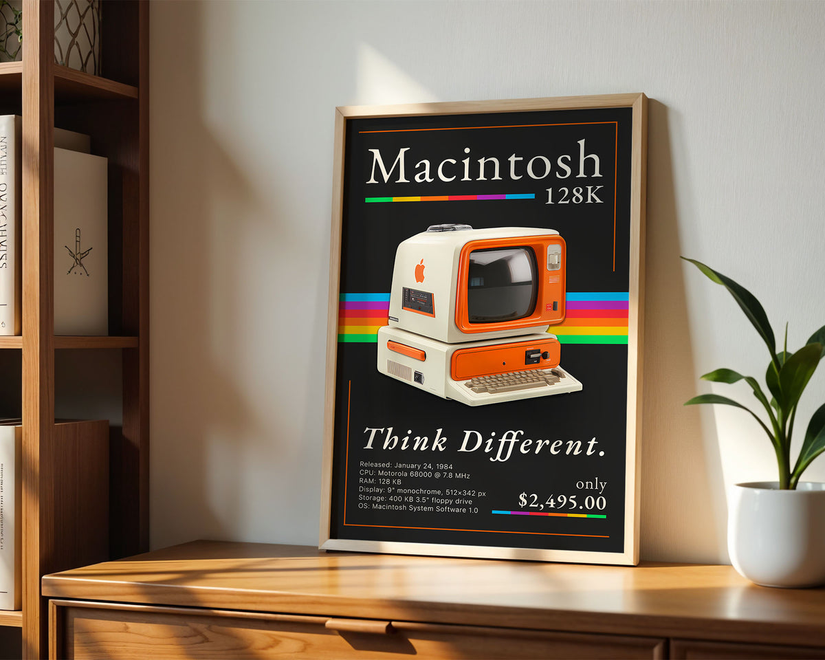 Retro Macintosh 128K Print — Digital Download