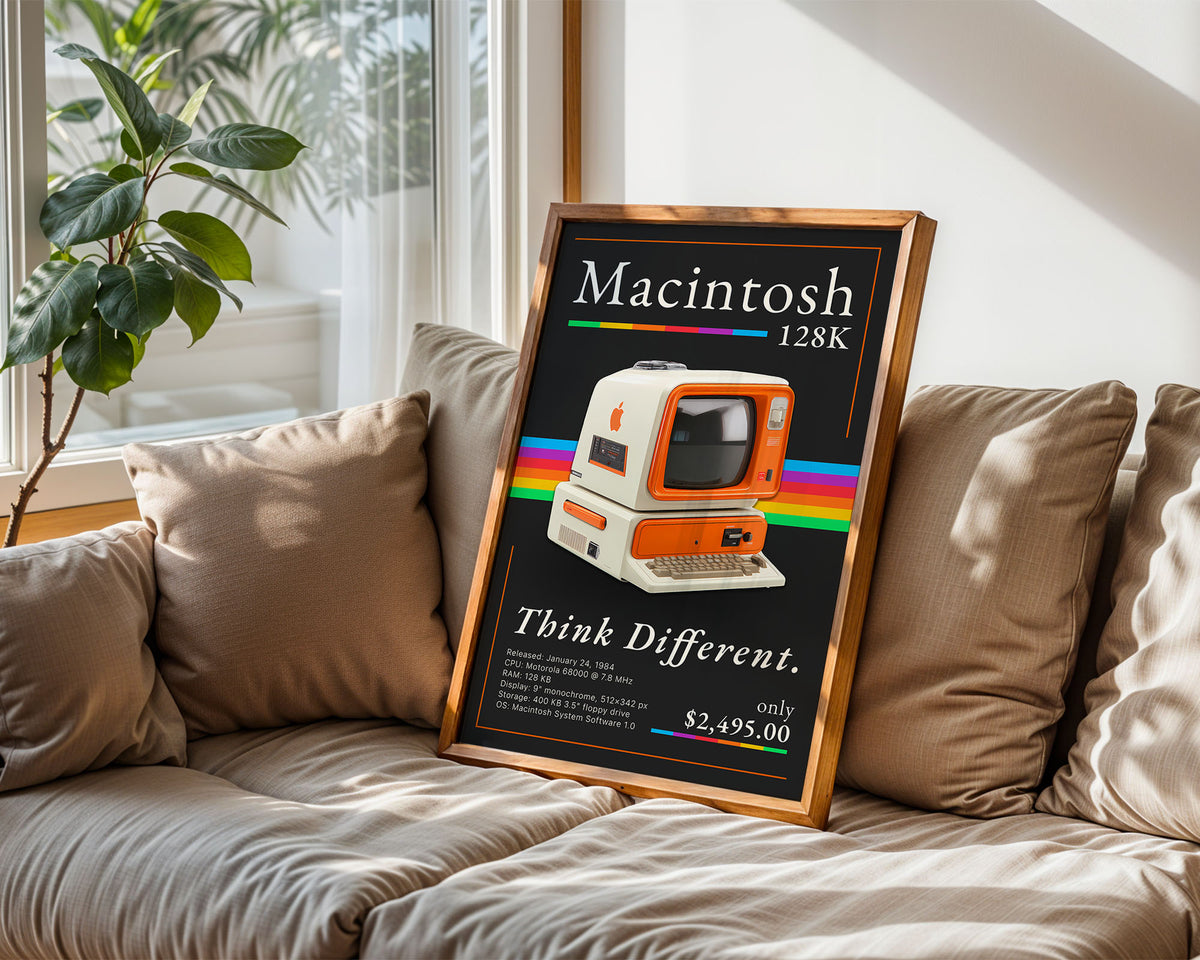 Retro Macintosh 128K Print — Digital Download