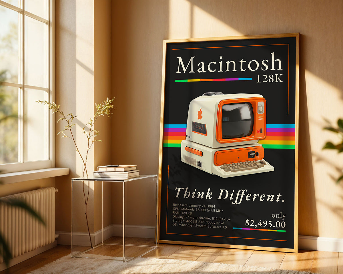 Retro Macintosh 128K Print — Digital Download