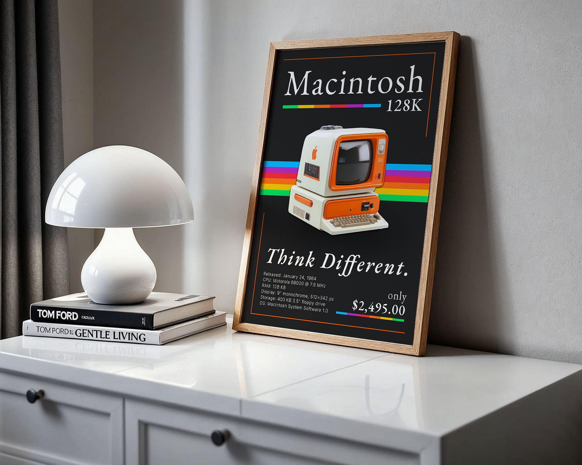 Retro Macintosh 128K Print: Vintage 80s Tech Wall Art