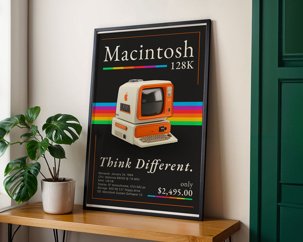 Retro Macintosh 128K Print: Vintage 80s Tech Wall Art