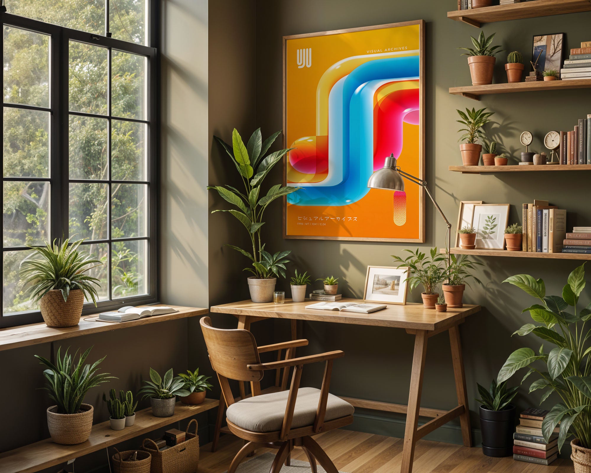 Neon Abstract Print