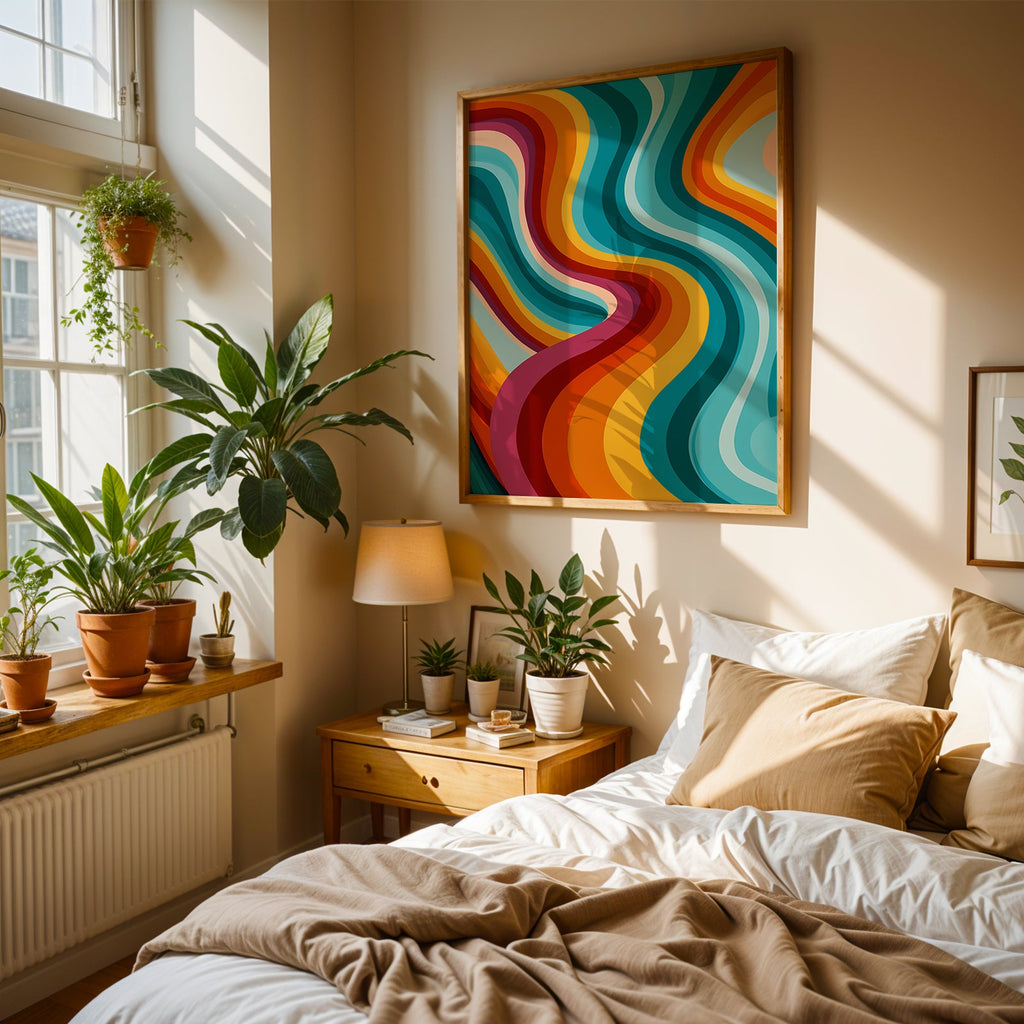 Groovy Retro Swirl Print — Digital Download