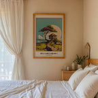 Mount Fuji Landscape Print print shown at an angle to display the matte paper finish