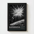 SN 1987A supernova remnant art print, black and white astronomy wall art