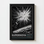 SN 1987A supernova remnant art print, black and white astronomy wall art