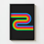 Retro Rainbow Print Triptych Set