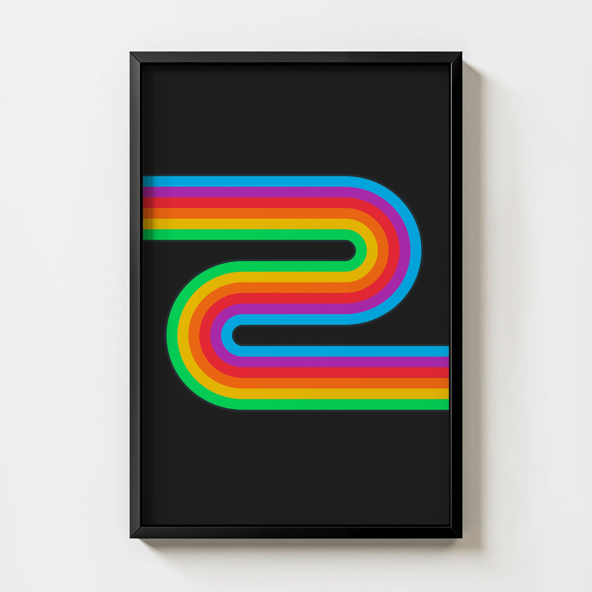 Retro Rainbow Print Triptych Set