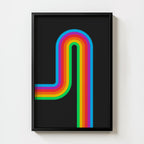 Retro Rainbow Print Triptych Set