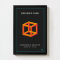 Impossible Cube Print — Digital Download digital download, the impossible cube optical illusion in a retro palette