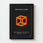 Impossible Cube Print — Digital Download digital download, the impossible cube optical illusion in a retro palette