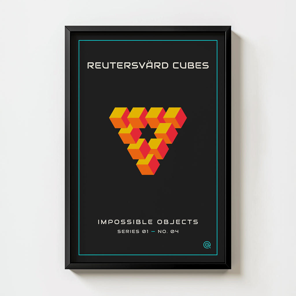 Reutersvärd Cubes Print: Impossible Geometric Wall Art