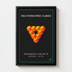 Reutersvärd cubes impossible geometric illusion art print