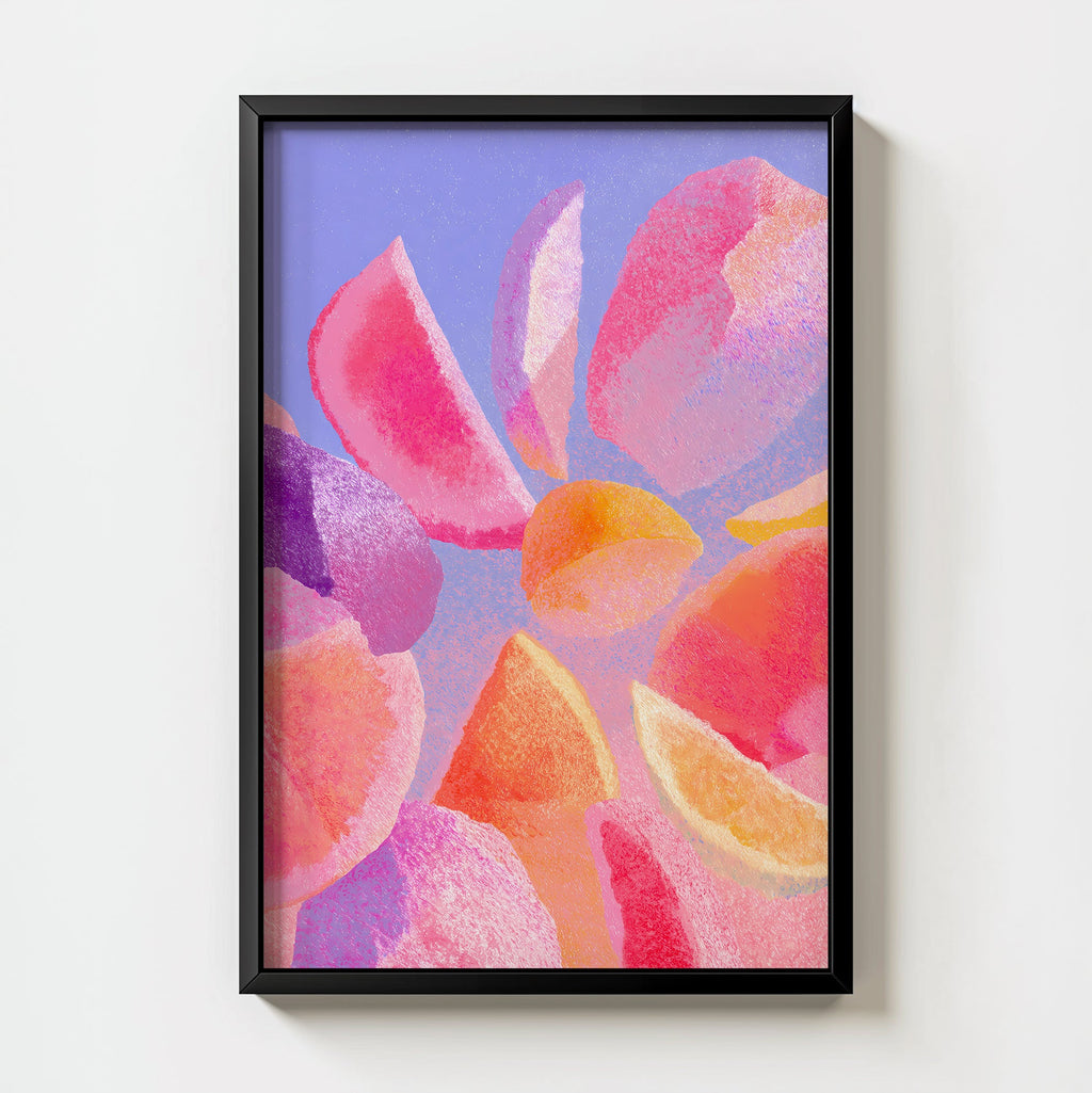Citrus Abstract Print — Digital Download digital download, oranges, lemons, and limes in bold abstract shapes