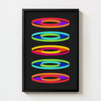 Retro Geometric Rings Print — Digital Download digital download, concentric rings in warm mid-century color