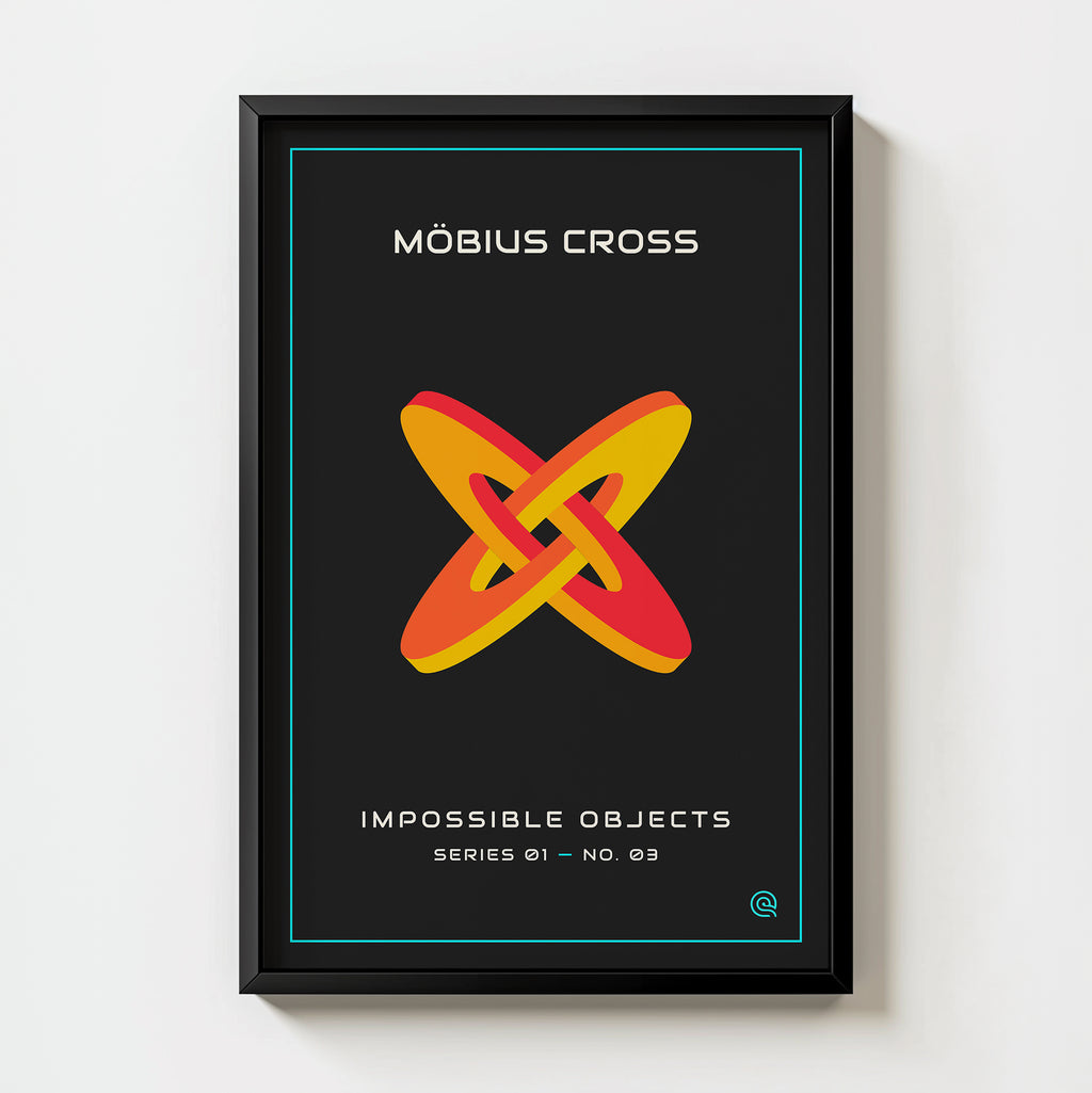 Mobius Cross Print: Impossible Object Geometric Wall Art