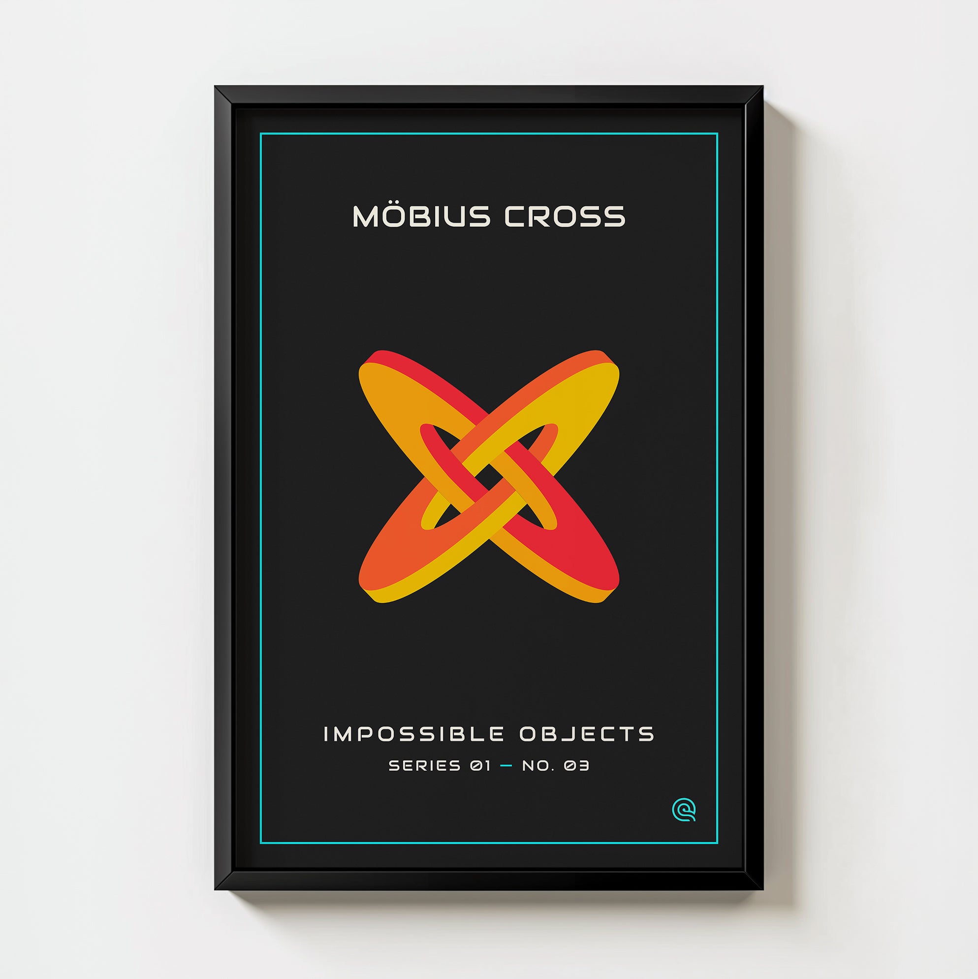 Mobius Cross Print: Impossible Object Geometric Wall Art